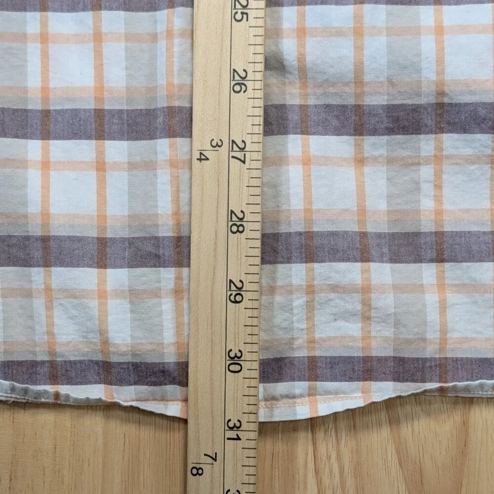 Banana‎ Republic Men XXL Plaid Short Sleeve Button Up Shirt 100% Cotton